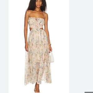 Astr The Label Odina Dress | Blue & Peach Floral | Women’s Size S | Boho Chic